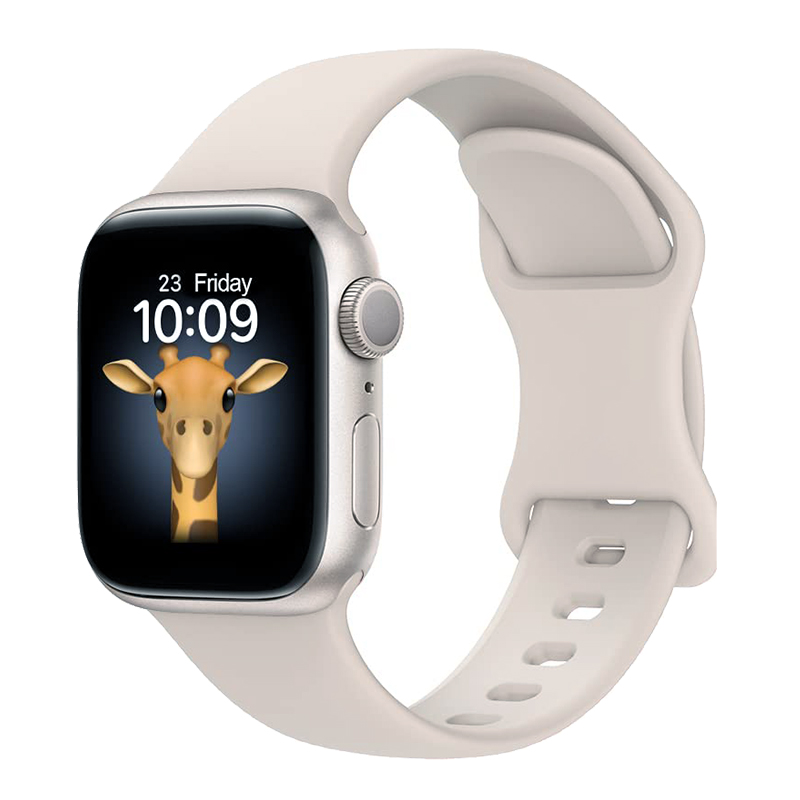 适用iWatchs9表带苹果手表applewatch星光色s7/s8/9代se2硅胶iwatch男watchse女s6运动Ultra夏天季透气高级感