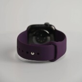 适用ApplewacthS10液态硅胶表带苹果手表S9基础原款 硅胶运动透气iwacthS876SE烟紫色高级感男女生Ultra夏天季