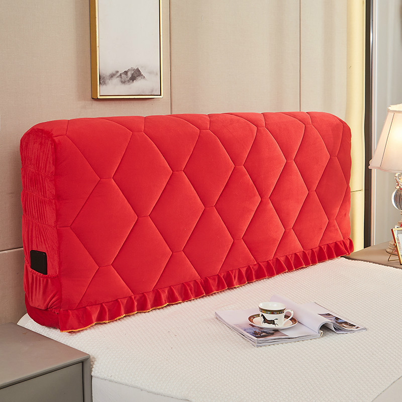 全包布艺加厚床头罩套简约现代欧式弧形防尘罩皮床木板床头保护套