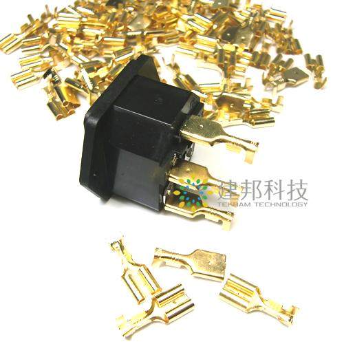 纯铜镀金AC电源尾座接插片电源滤波器插座端子接线卡片夹线片2只,影音电器,端子,淘宝优惠券,粉丝福利购,淘宝优惠卷