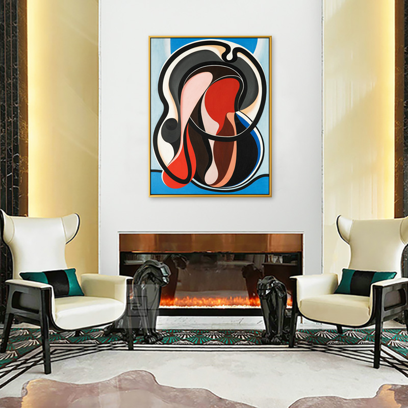 北欧美式抽象画现代轻奢可定制立体油画沙发背景客厅装饰餐厅挂画