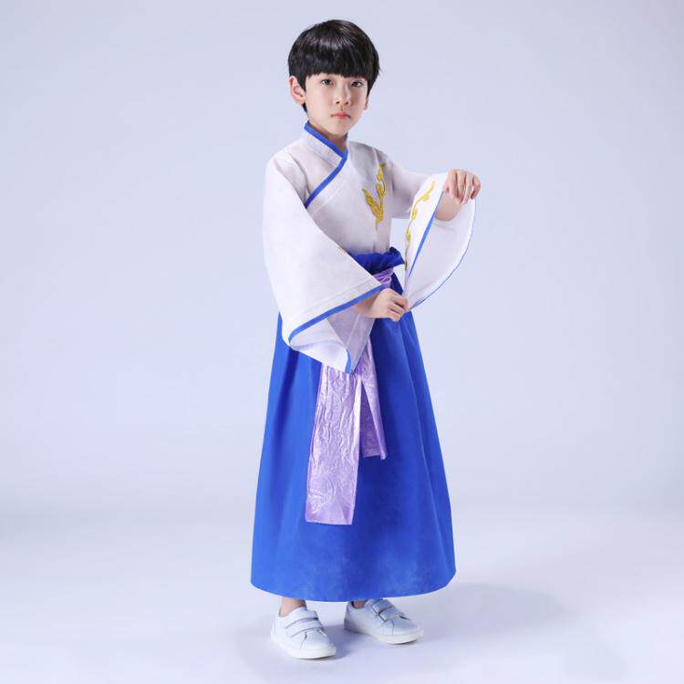 儿童环保时装秀男童古典汉服中国风环保衣服手工亲子装环保服