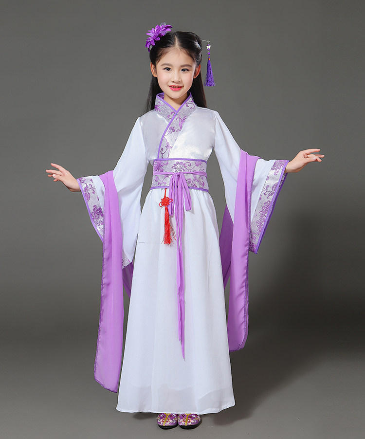 新款儿童古装仙女公主裙表演服古筝演出服汉服改良贵妃女童