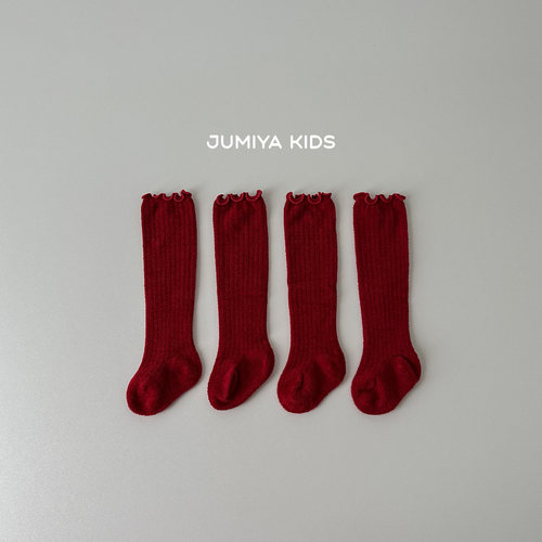 新年婴儿花边袜子加厚珊瑚绒