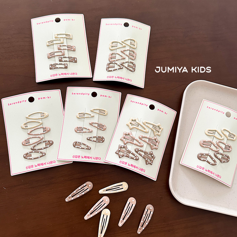 6个装可爱咖色系宝宝发夹