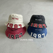 春秋款 儿童渔夫帽潮酷印花字母男童出游遮阳帽男孩帅气宝宝盆帽潮