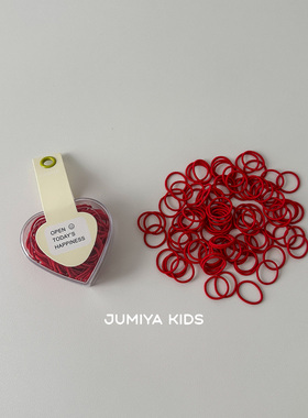 约100根~儿童皮筋宝宝新年红色扎头发发绳婴儿不伤发小号拇指发圈