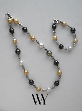 WY冬季新款原创设计海水大溪地澳白项链小众情侣款轻奢锁骨链