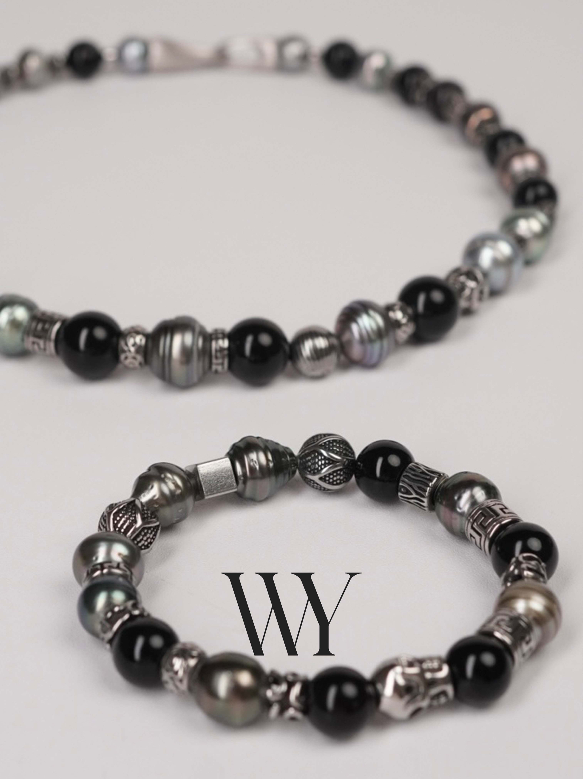 哥特风黑玛瑙大溪地项链手链