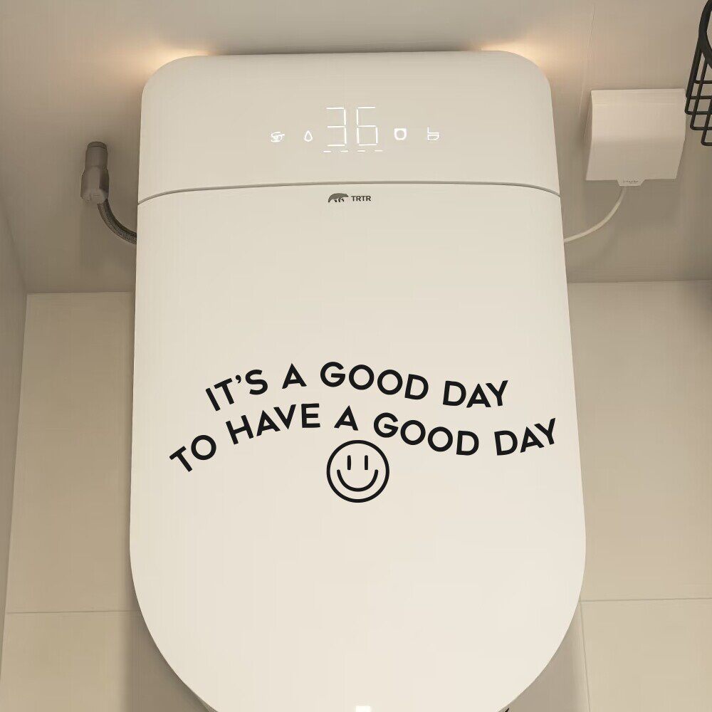 英文It's a good day笑脸创意家居装饰贴纸 卫生间马桶盖装饰