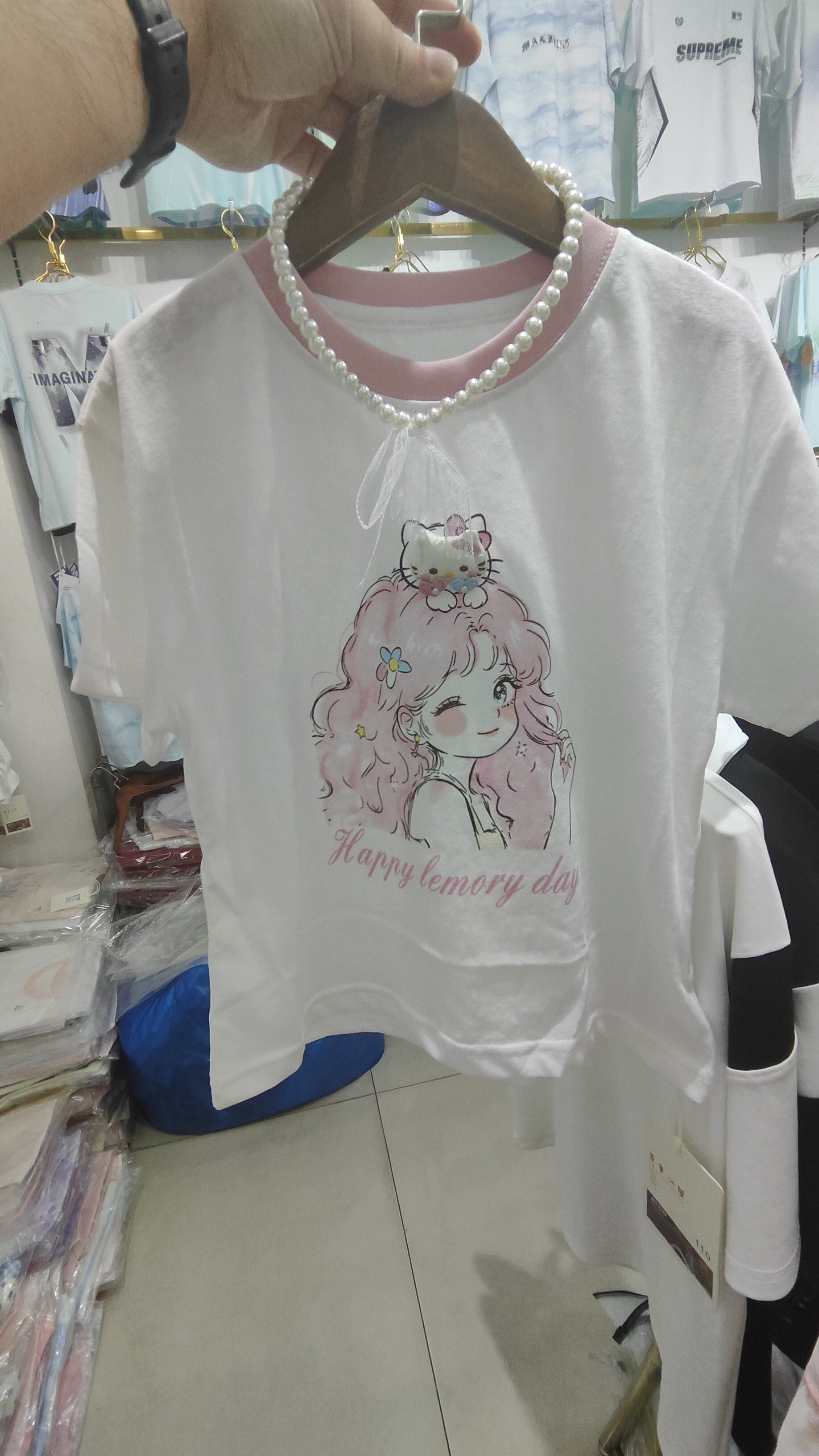 女童短袖纯棉T恤2026小女孩儿童洋气时髦圆领上衣中大童夏季卡通