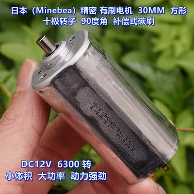进口Minebea 精密有刷电机 十极转子稀土强磁DC12V大扭力方形马达