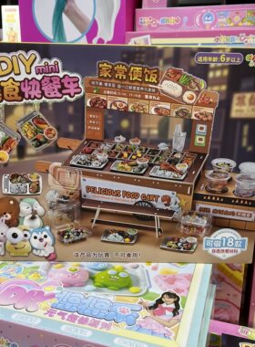 新款女孩过家家玩具DIY动手操作美食快餐车家常便饭快餐做饭玩具