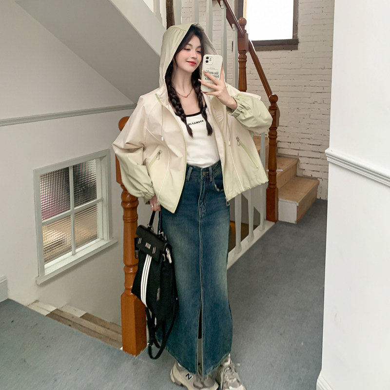 bao防晒优质美洋精品立领款现货2024新款女装韩版休闲风衣短外套