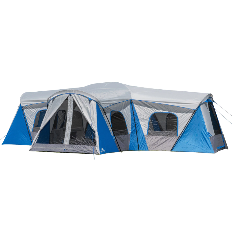 ozark trail 16-person 3-room family cabin tent, with 3 entra