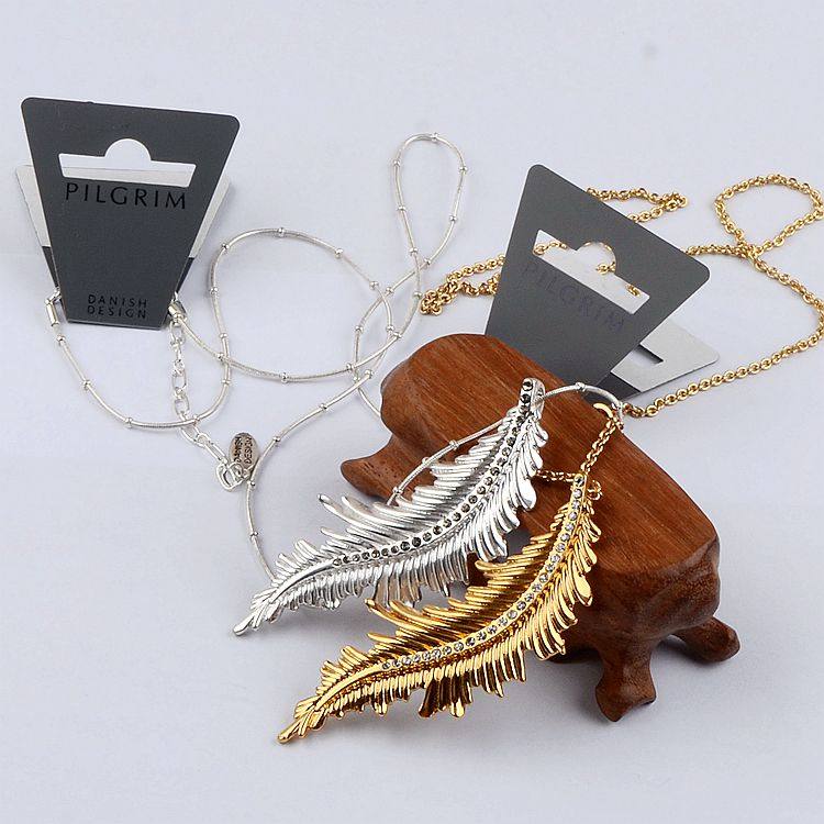 铜件女树叶毛衣链长款项链