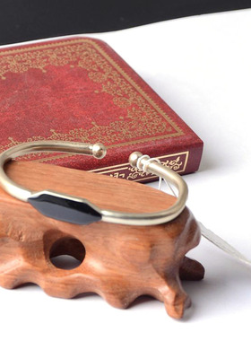 欧美风饰品黑色滴油开口手镯