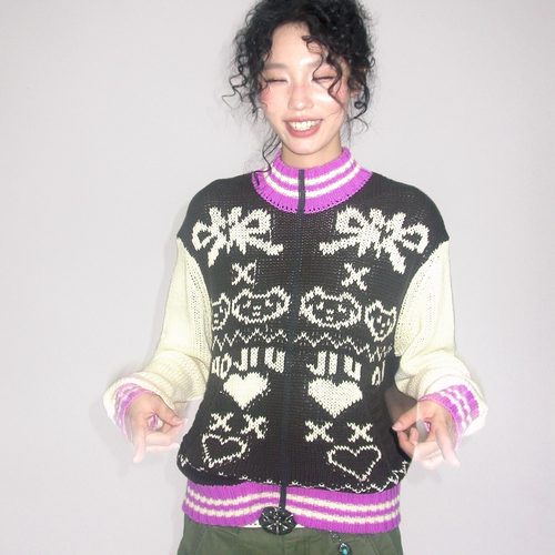 药九玖柒 “精灵费尔岛”针织民族风棒球男女套头毛衣/1997邮政局