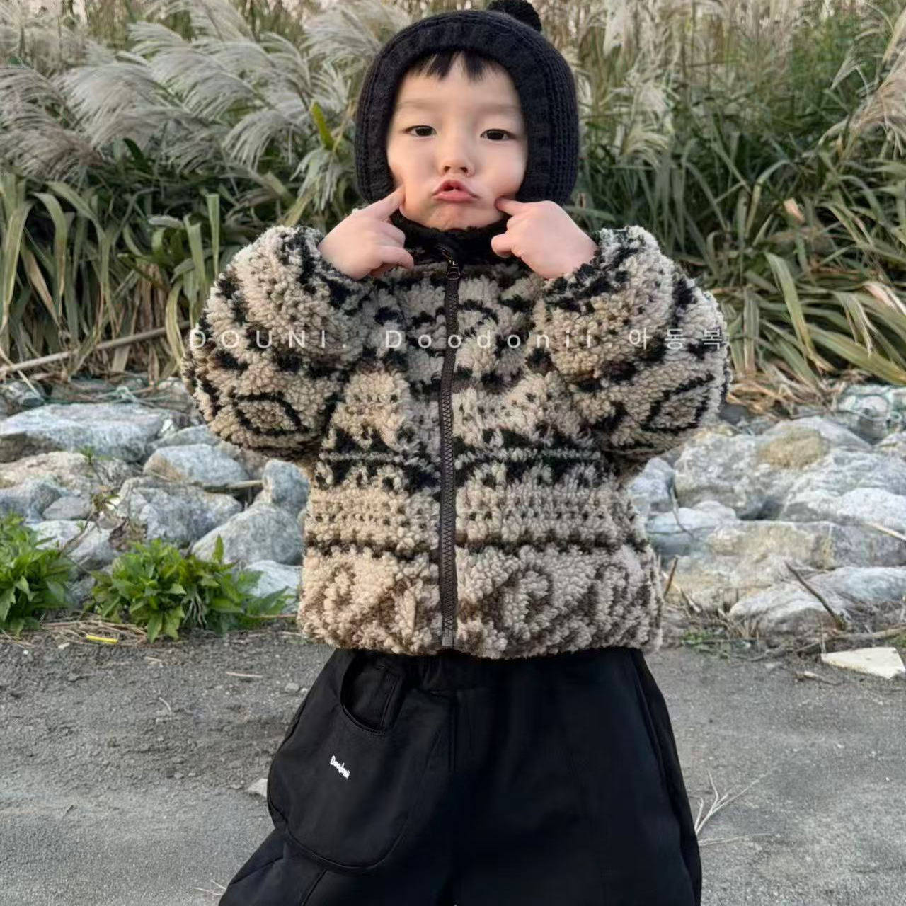 Doodonii豆泥韩国冬季新款儿童加绒费尔岛毛毛外套男女童休闲上衣,童装/婴儿装/亲子装,普通外套,淘宝优惠券,粉丝福利购,淘宝优惠卷