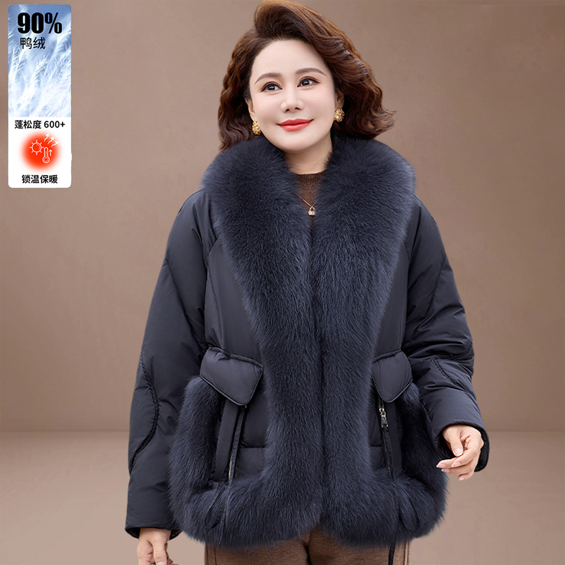 妈妈冬装羽绒服退换包邮