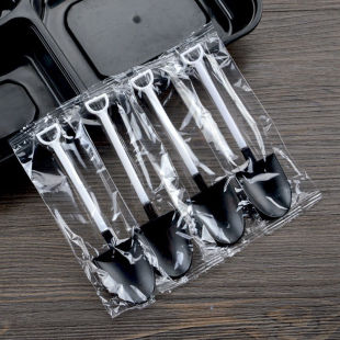 100个 塑料蛋糕勺烘焙工具小孩子过家家玩具儿童挖沙种植铁锹铲子