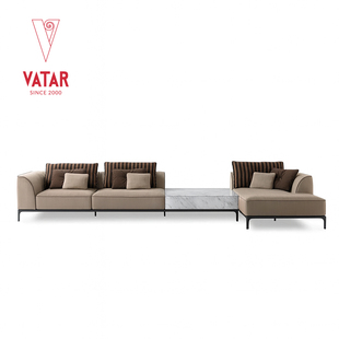 VATAR梵达 现代极简布艺沙发多人位简约客厅米色组合沙发 设计师款