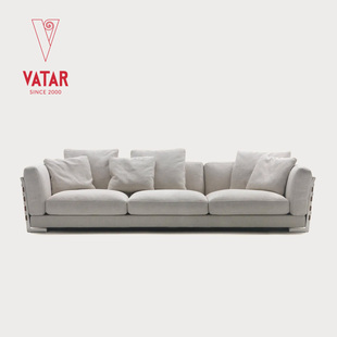 VATAR梵达布艺编织沙发flexform意式 别墅大户型客厅轻奢直排组合