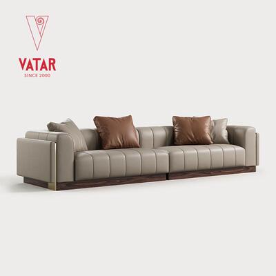VATAR梵达 客厅钢琴键真皮沙发轻奢头层牛皮大户型现代简约大平层