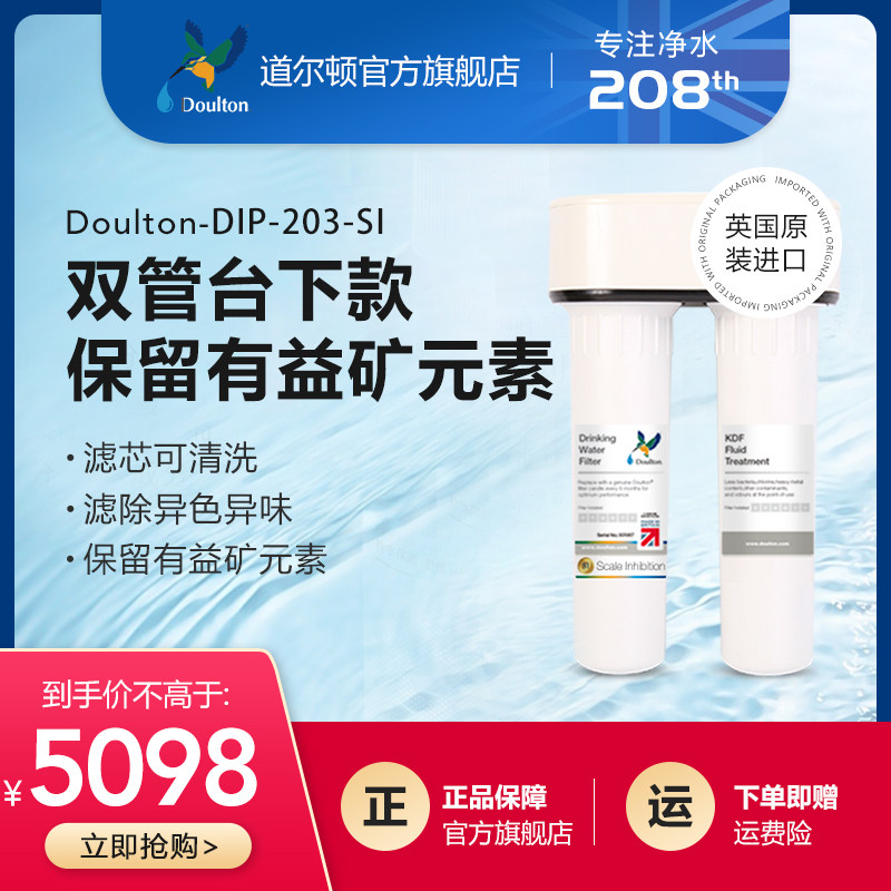 英国道尔顿净水器家用直饮dip203-si厨房净水机自来水龙头过滤器