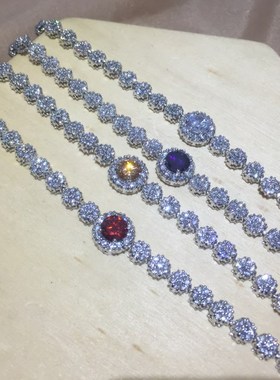 韩国高级感微镶满钻锆石水晶手链