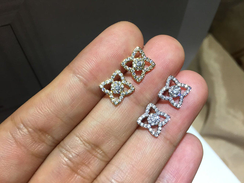 百搭小巧满钻锆石纯银针明星同款