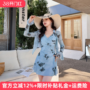 泳衣女2026新款高级感连体长袖防晒罩衫遮肚绝美性感大码温泉泳装