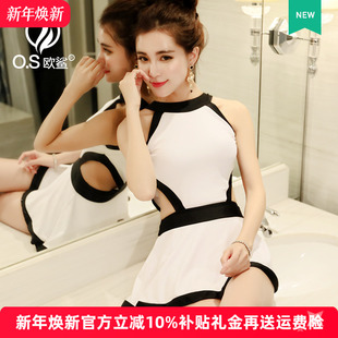 保守高级感泳装 泳衣女连体纯欲性感大码 显瘦遮肚度假泡温泉新款