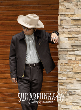 Sugarfunk40s'西部风格羊毛混纺牧场夹克美式复古/阿美咔叽/黄石