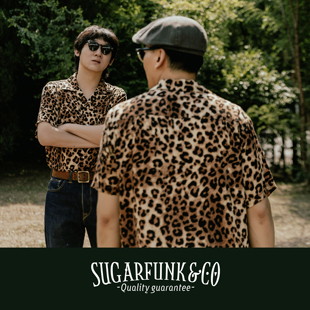 阿美咔叽 Sugarfunk古巴领豹纹半袖 复古 美式 港风日系 夏威夷衬衫