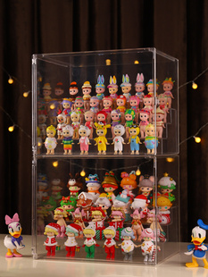 公仔盲盒收纳展示架玩偶毛绒娃娃陈列盒透明亚克力防尘收藏柜