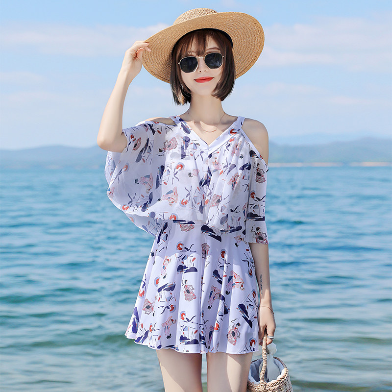 泳衣女连体遮肚显瘦m韩版游泳衣2021年新款大码仙女范泡温泉泳装
