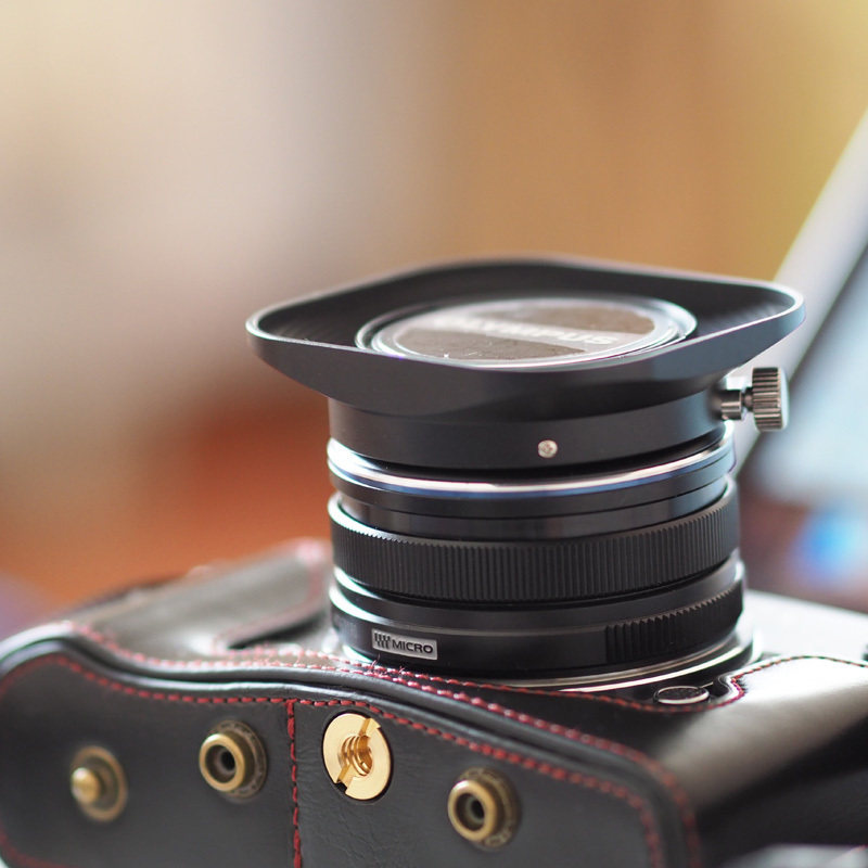 奥林巴斯OLYMPUS 17mm/F1.8遮光罩 17mm F1.8 金属方形替代LH-48B