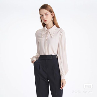 女士 气质高级感职业通勤风尖领优雅衬衫 爱JU兔2026年新款 春夏长袖