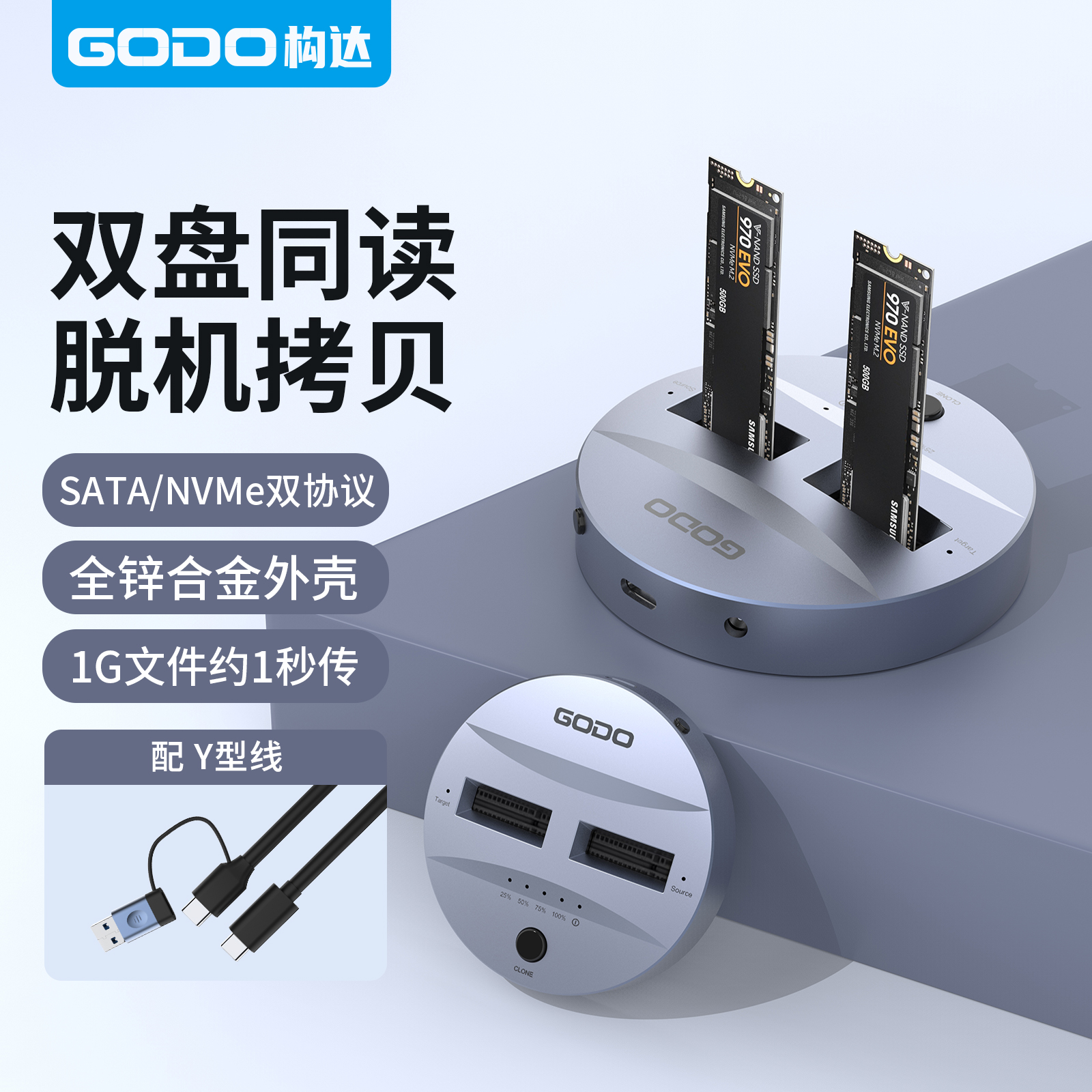 GODOM.2双协议固态硬盘盒双盘位
