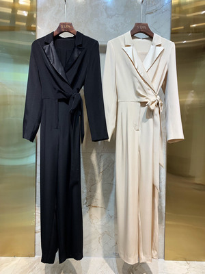秋冬新款重磅桑蚕丝西装连体
