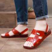 防滑耐磨中老年爸爸果冻胶拖鞋 夏季 水晶塑料沙滩鞋 男式 男士 凉鞋