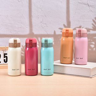 迷你便携式带提绳弹跳杯学生情侣儿童保温杯304不锈钢真空口袋杯