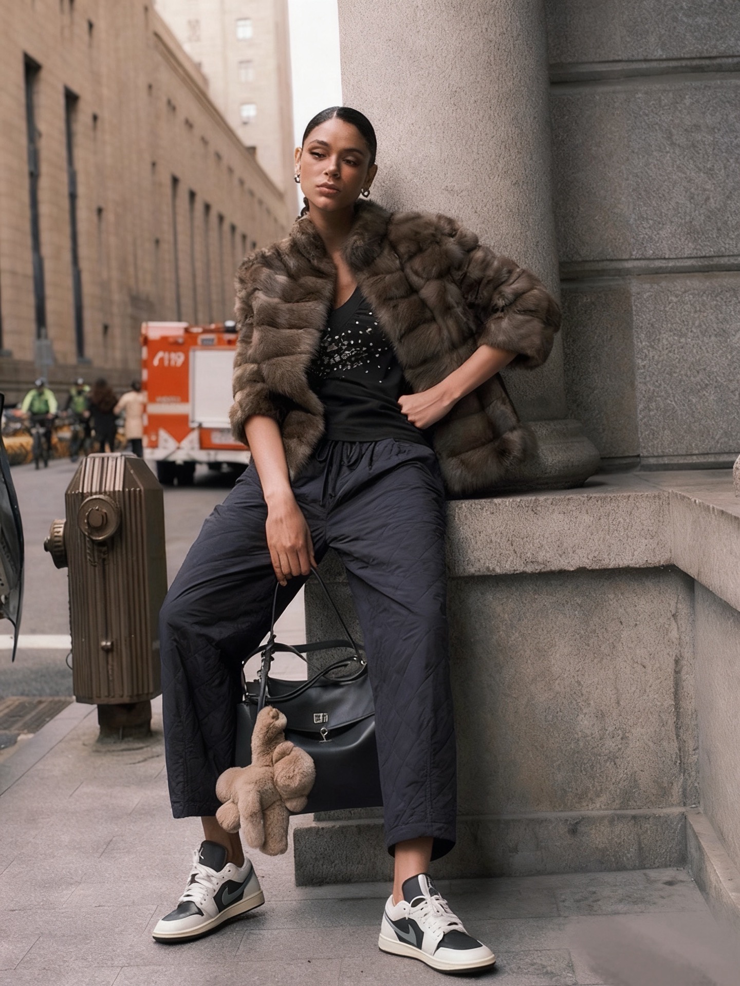 非实价来问我）南油老爹裤菱格绗棉裤