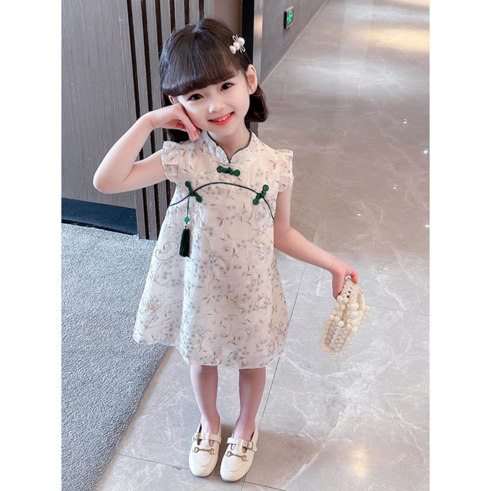 品牌折扣2023夏季女宝宝汉服中国风超仙襦裙女孩夏装连衣裙夏天古