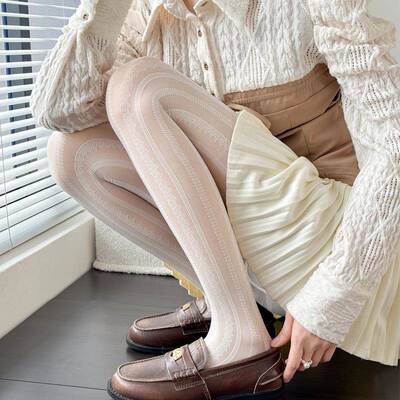 日本代购白色连裤袜女春夏季薄款黑丝袜日系奶白色洛丽塔lolita甜