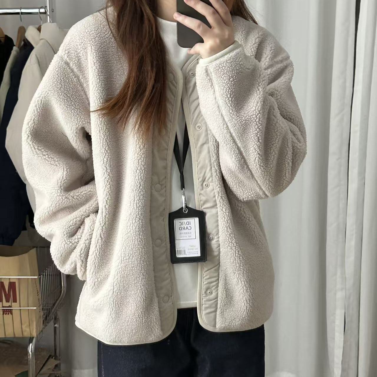 复古羊羔毛两面穿外套