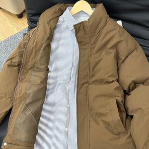 秋冬新款男女纯色棉衣立领休闲保暖棉服加厚宽松外套情侣装