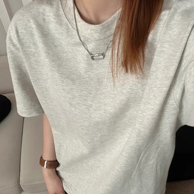 磨毛T恤重磅330G男女短袖百搭