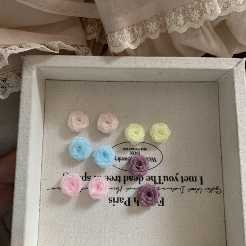 1.5厘米网纱迷你小玫瑰花朵DIY手工发夹发箍配件宠物夏季bjd娃衣